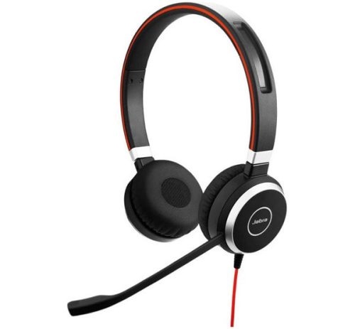 JABRA Evolve 40 UC Duo fejhallgató (sztereo, mikrofon, USB és 3.5mm jack csatlakozó, zajszűrő) FEKETE