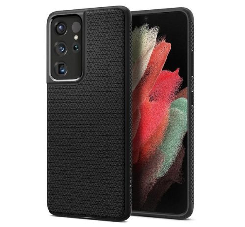 SPIGEN LIQUID AIR szilikon telefonvédő (ütésállóság, légpárnás sarok, rombusz) FEKETE