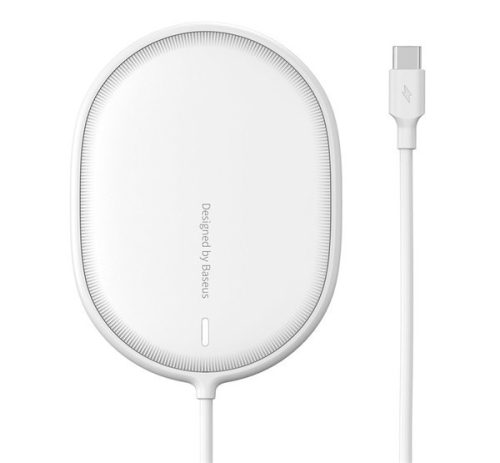 BASEUS hálózati töltő állomás (15W, gyorstöltő, wireless, MagSafe, Type-C) FEHÉR