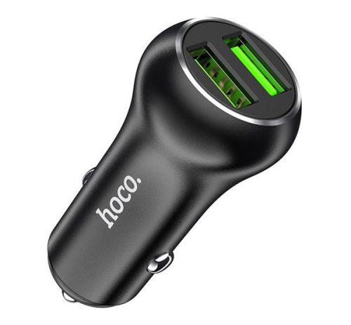 HOCO Z37 autós töltő 2 USB aljzat (36W, gyorstöltő 3.0) FEKETE