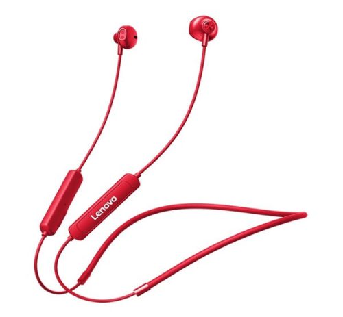 LENOVO SH1 bluetooth fülhallgató SZTEREO (V5.0, nyakba akasztható, zajszűrő, IPX8 cseppállóság, SPORT) PIROS