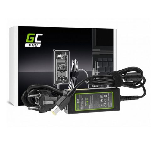 GREEN CELL PRO töltő és AC adapter (20V/2.25A, 45W, négyszögletű (Lenovo Slim Tip) Lenovo G40-30 G50-30 V110-) FEKETE