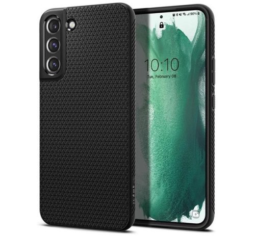 SPIGEN LIQUID AIR szilikon telefonvédő (ütésállóság, légpárnás sarok, rombusz) FEKETE