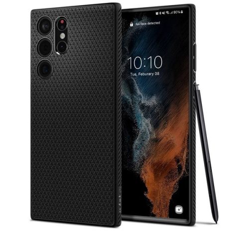 SPIGEN LIQUID AIR szilikon telefonvédő (ütésállóság, légpárnás sarok, rombusz) FEKETE