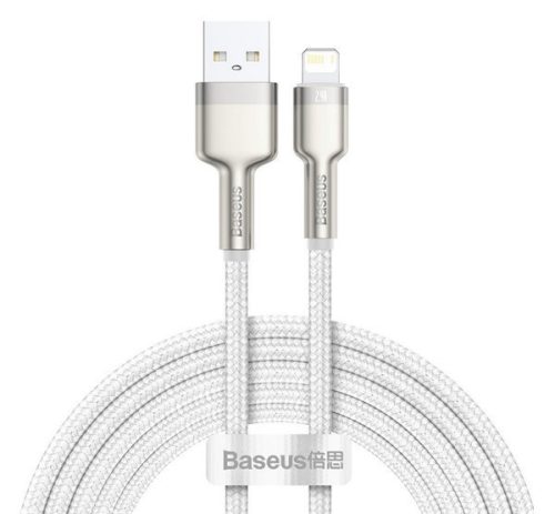 BASEUS CAFULE adatkábel (USB - lightning, 2.4A, gyorstöltő, 200cm, cipőfűző) FEHÉR