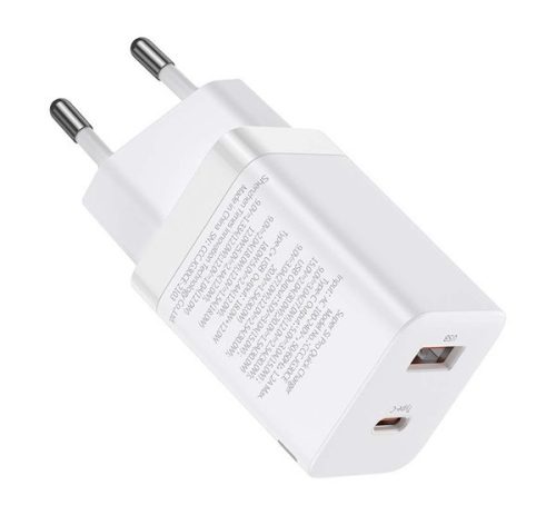 BASEUS SUPER SI PRO hálózati töltő USB+Type-C aljzat (30W, PD gyorstöltő 3.0) FEHÉR