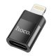 HOCO UA17 adapter (Type-C aljzat - lightning, adatátvitel és töltés) FEKETE