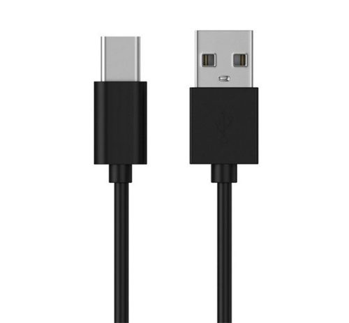 Adatkábel (USB - Type-C speciális, 8mm hosszított fej, 100cm) FEKETE