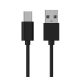 Adatkábel (USB - Type-C speciális, 8mm hosszított fej, 100cm) FEKETE