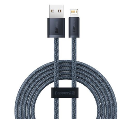 BASEUS DYNAMIC adatkábel (USB - lightning, 2.4A, gyorstöltő, 200cm) SÖTÉTSZÜRKE