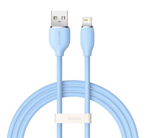 BASEUS JELLY LIQUID adatkábel (USB - lightning, 2.4A, gyorstöltő, 120cm) VILÁGOSKÉK