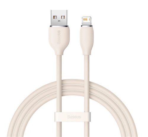 BASEUS JELLY LIQUID adatkábel (USB - lightning, 2.4A, gyorstöltő, 120cm) RÓZSASZÍN