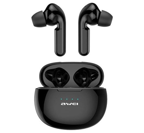 AWEI T15 bluetooth fülhallgató SZTEREO (v5.0, TWS, aktív zajszűrő, vízálló + töltőtok) FEKETE