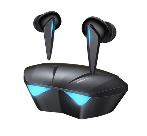 AWEI T23 bluetooth fülhallgató SZTEREO (v5.0, TWS, mikrofon, vízálló, gamer + töltőtok) FEKETE