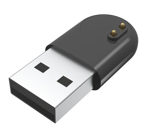 USB töltő (mágneses csatlakozás, okosóra töltés) FEKETE