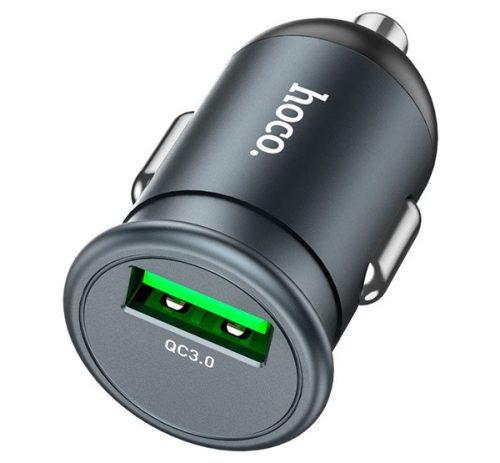 HOCO Z43 autós töltő USB aljzat (18W, gyorstöltő 3.0) SZÜRKE