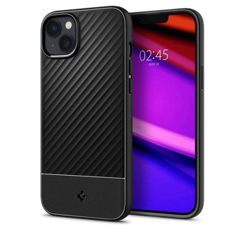 SPIGEN CORE ARMOR szilikon telefonvédő (ütésállóság, kameravédő, csíkos) FEKETE