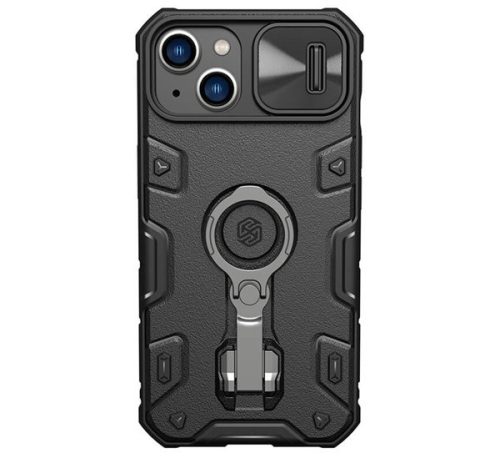 NILLKIN CAMSHIELD ARMOR PRO defender szilikon telefonvédő (ütésállóság, tartógyűrű) FEKETE