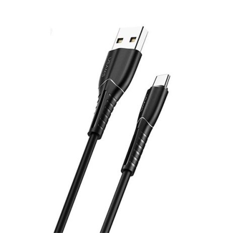 USAMS U35 adatkábel (USB - microUSB, 2A, gyorstöltő, 100cm, törésgátló) FEKETE