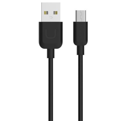 USAMS U-TURN adatkábel (USB - microUSB, 2A, gyorstöltő, 100cm) FEKETE