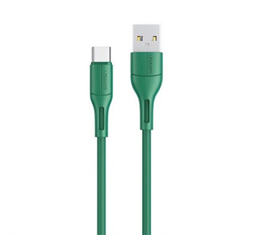 USAMS U68 adatkábel (USB - Type-C, 2A, gyorstöltő, 100cm) SÖTÉTZÖLD