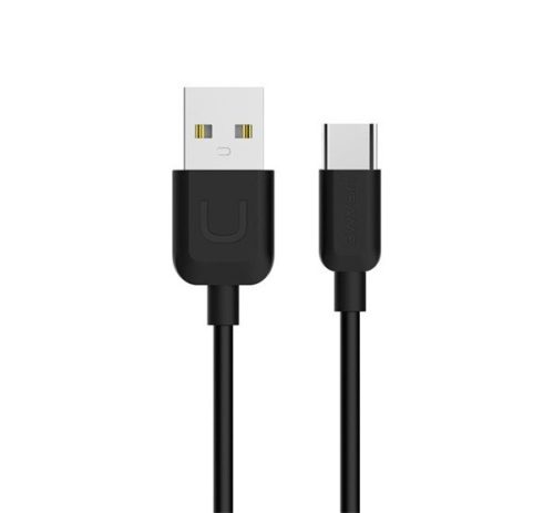 USAMS U-TURN adatkábel (USB - Type-C, 2A, gyorstöltő, 100cm) FEKETE