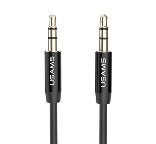 USAMS audió kábel (3.5mm jack - 3.5mm jack, 100cm) FEKETE