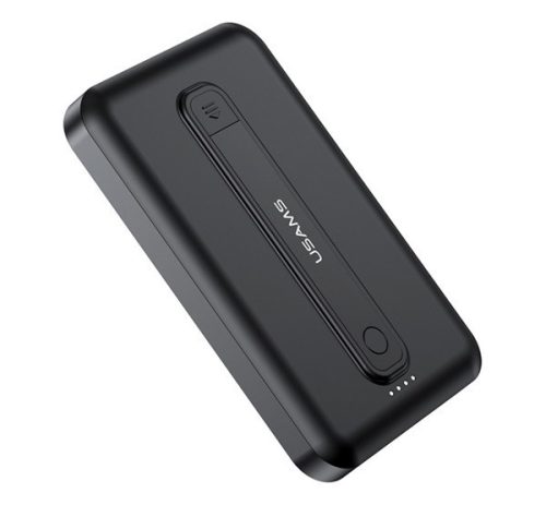 USAMS PB64 vésztöltő USB+Type-C (10000mAh, 20W, wireless, MagSafe, PD gyorstöltő 3.0) FEKETE