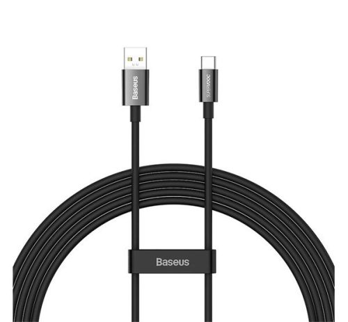 BASEUS SUPERIOR adatkábel (USB - Type-C, 65W, PD gyorstöltő, 200cm, törésgátló) FEKETE