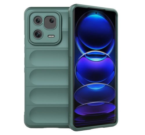 Szilikon telefonvédő (ütésállóság, kameravédő, 3D) SÖTÉTZÖLD