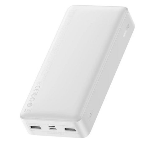 BASEUS BIPOW vésztöltő 2 USB+Type-C+microUSB aljzat (20000mAh, 15W, PD gyorstöltő, LED kijelző) FEHÉR