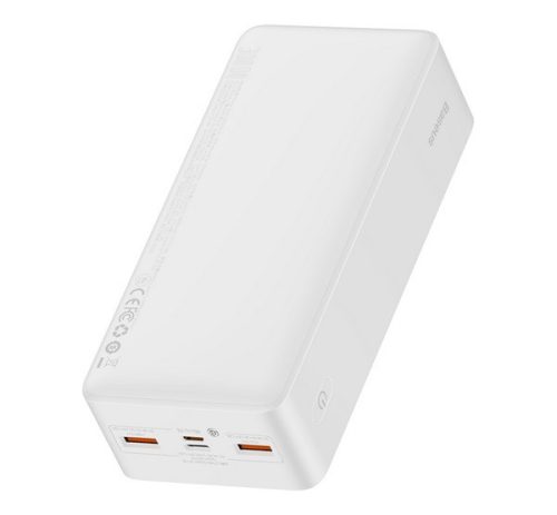 BASEUS BIPOW vésztöltő 2 USB+Type-C+microUSB aljzat (30000mAh, 20W, PD gyorstöltő, LED kijelző) FEHÉR