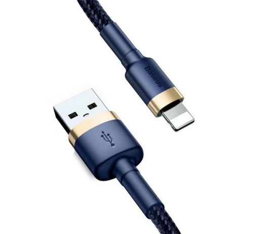 BASEUS YVIEN adatkábel (USB - lightning, 2A, gyorstöltő, 180cm, cipőfűző) SÖTÉTKÉK