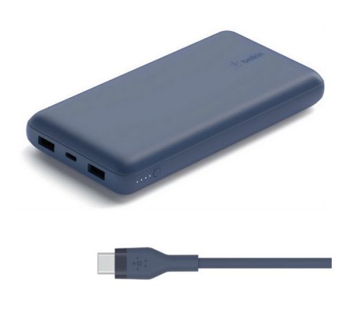 BELKIN BOOST CHARGE vésztöltő 2 USB+Type-C aljzat (20000mAh, 15W, gyorstöltő + Type-C kábel) SÖTÉTKÉK