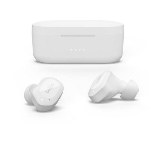 BELKIN SOUNDFORM PLAY bluetooth fülhallgató SZTEREO (v5.2, TWS, mikrofon, zajszűrő, IPX5 vízálló + töltőtok) FEHÉR