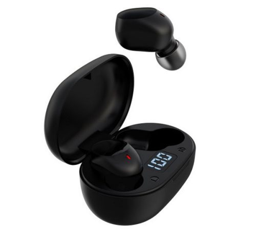 DEVIA JOY A6 bluetooth fülhallgató SZTEREO (v5.0, TWS, mikrofon, extra mini + töltőtok) FEKETE