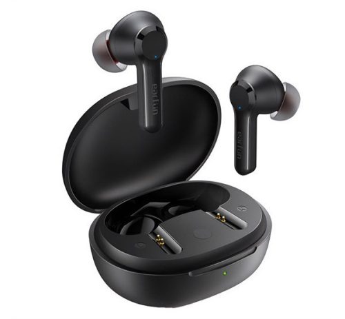 EARFUN AIR PRO2 bluetooth fülhallgató SZTEREO (v5.2, TWS, mikrofon, aktív zajszűrő, IPX5 vízálló + töltőtok) FEKETE