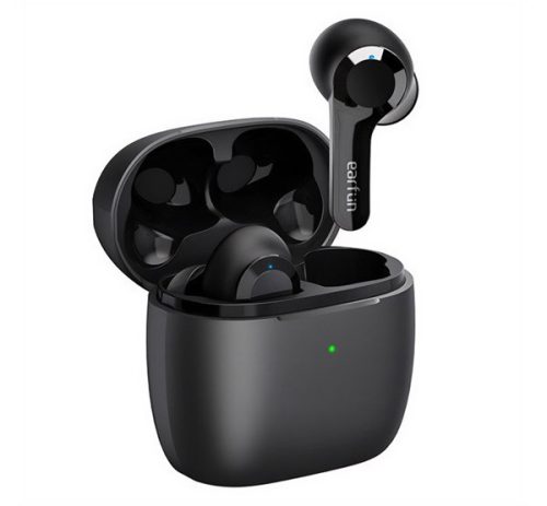 EARFUN AIR bluetooth fülhallgató SZTEREO (v5.0, TWS, mikrofon, zajszűrő, IPX7 vízálló + töltőtok) FEKETE