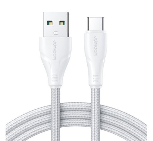 JOYROOM SURPASS adatkábel (USB - Type-C, 3A, gyorstöltő, 120cm, törésgátló) FEHÉR