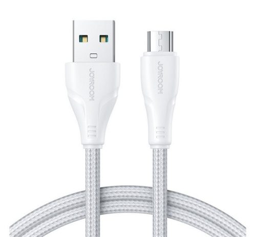 JOYROOM SURPASS adatkábel (USB - microUSB, 2.4A, gyorstöltő, 200cm, törésgátló) FEHÉR