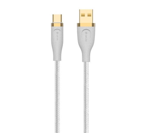 DEVIA STAR adatkábel (USB - Type-C, 2.4A, gyorstöltő, 150cm) FEHÉR