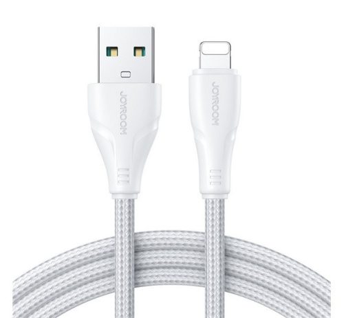 JOYROOM SURPASS adatkábel (USB - lightning, 2.4A, gyorstöltő, 300cm, törésgátló) FEHÉR