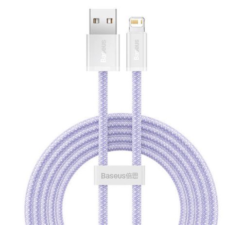 BASEUS DYNAMIC 2 adatkábel (USB - lightning, 2.4A, gyorstöltő, 200cm) LILA