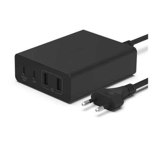 BELKIN BOOST CHARGE PRO hálózati elosztó 2 USB+2 Type-C aljzat (108W, PD gyorstöltő, GaN) FEKETE