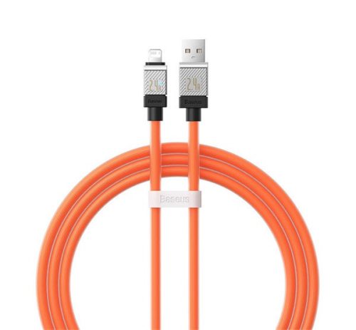 BASEUS COOLPLAY adatkábel (USB - lightning, 2.4A, gyorstöltő, 100cm, törésgátló) NARANCSSÁRGA