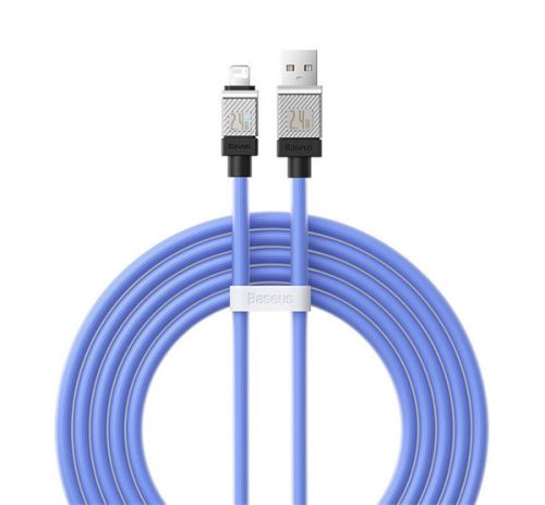 BASEUS COOLPLAY adatkábel (USB - lightning, 2.4A, gyorstöltő, 200cm, törésgátló) LILA