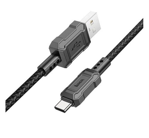 HOCO X94 adatkábel (USB - Type-C, 3A, gyorstöltő, 100cm, törésgátló) FEKETE