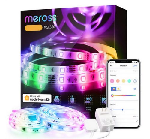 MEROSS MSL320 okos LED szalag (vízálló, méretre vágható, hangvezérlés, WiFi/Bluetooth, mobil vezérlés, 500cm) SZÍNES