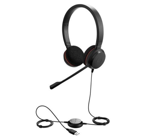 JABRA Evolve 20 UC fejhallgató MONO (mikrofon, USB csatlakozó, zajszűrő + hívásvezérlő egység) FEKETE