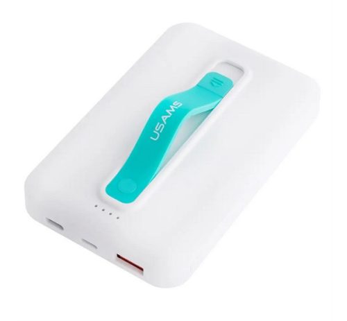 USAMS PB64 vésztöltő USB+Type-C (10000mAh, 20W, wireless, MagSafe, PD gyorstöltő 3.0) FEHÉR